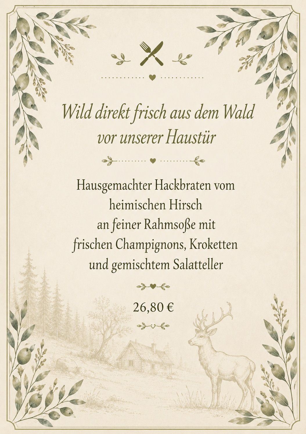 Hackbraten Hirsch